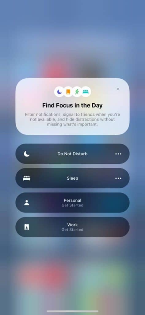 用戶可以設定多個Focus設定