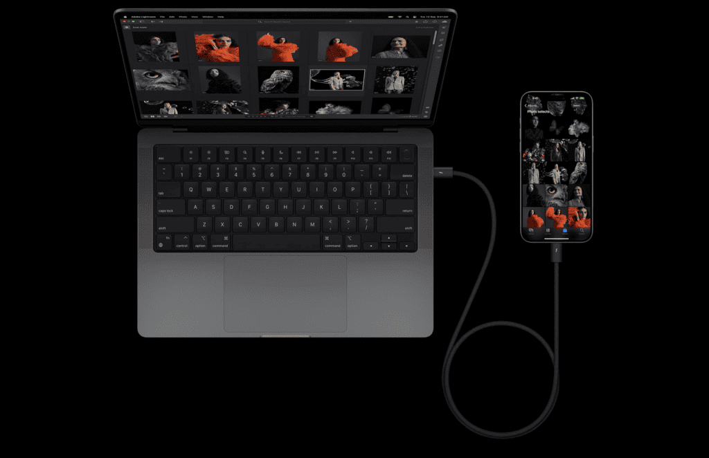 iPhone 15 Pro 連接電腦